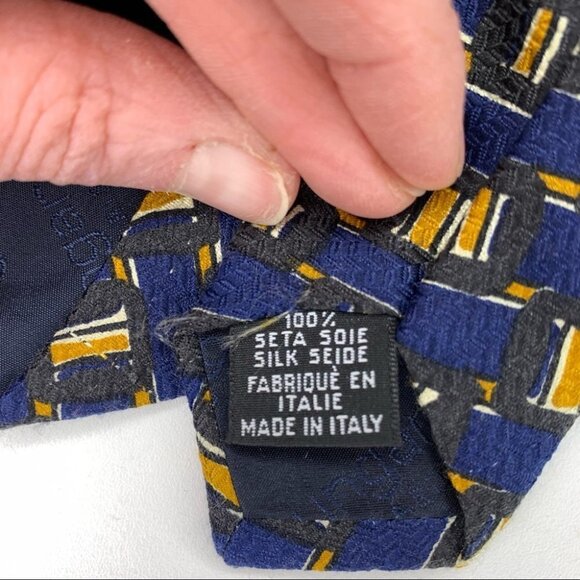 Ungaro I 100% Silk I Blue Neck Tie - Picture 4 of 7